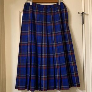 Pendleton Blue and Red Plaid A-Line Skirt